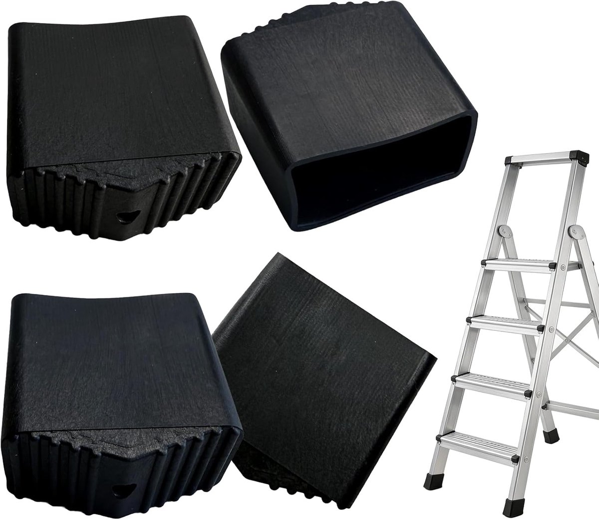 SnelShoppen - 4x Laddervoeten, Vervangende Laddervoet Caps voor 2x4 cm Vierkante Ladders, Slijtvast en Schokabsorberend, Ideaal voor Thuis en Tuin