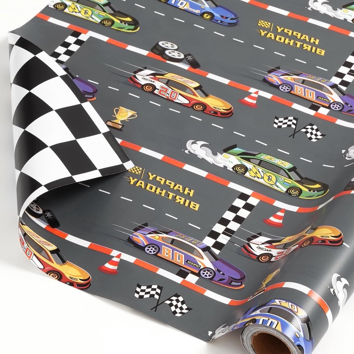 SnelShoppen - Cadeaupapier Catwalk-Grenzen 5 Meter - Enkele Rol, Perfect voor Feestjes, Verjaardagen, Cadeautjes, Luxe Design, Hoogwaardige Kwaliteit