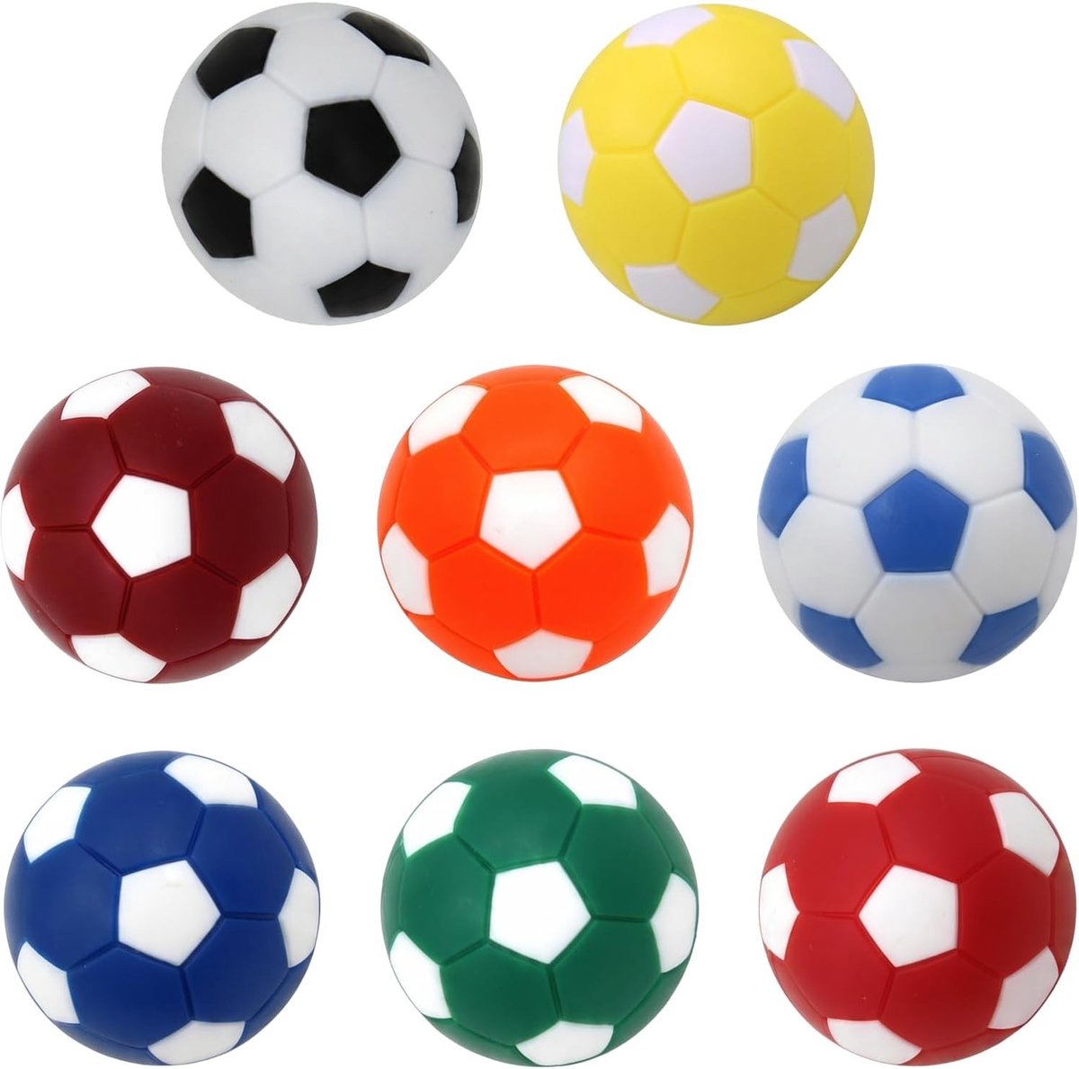 8 stuks mini tafelvoetbal ballen in zwart en wit, 32 mm, ideaal voor volwassenen en kinderen, perfect voor tafelvoetbalplezier