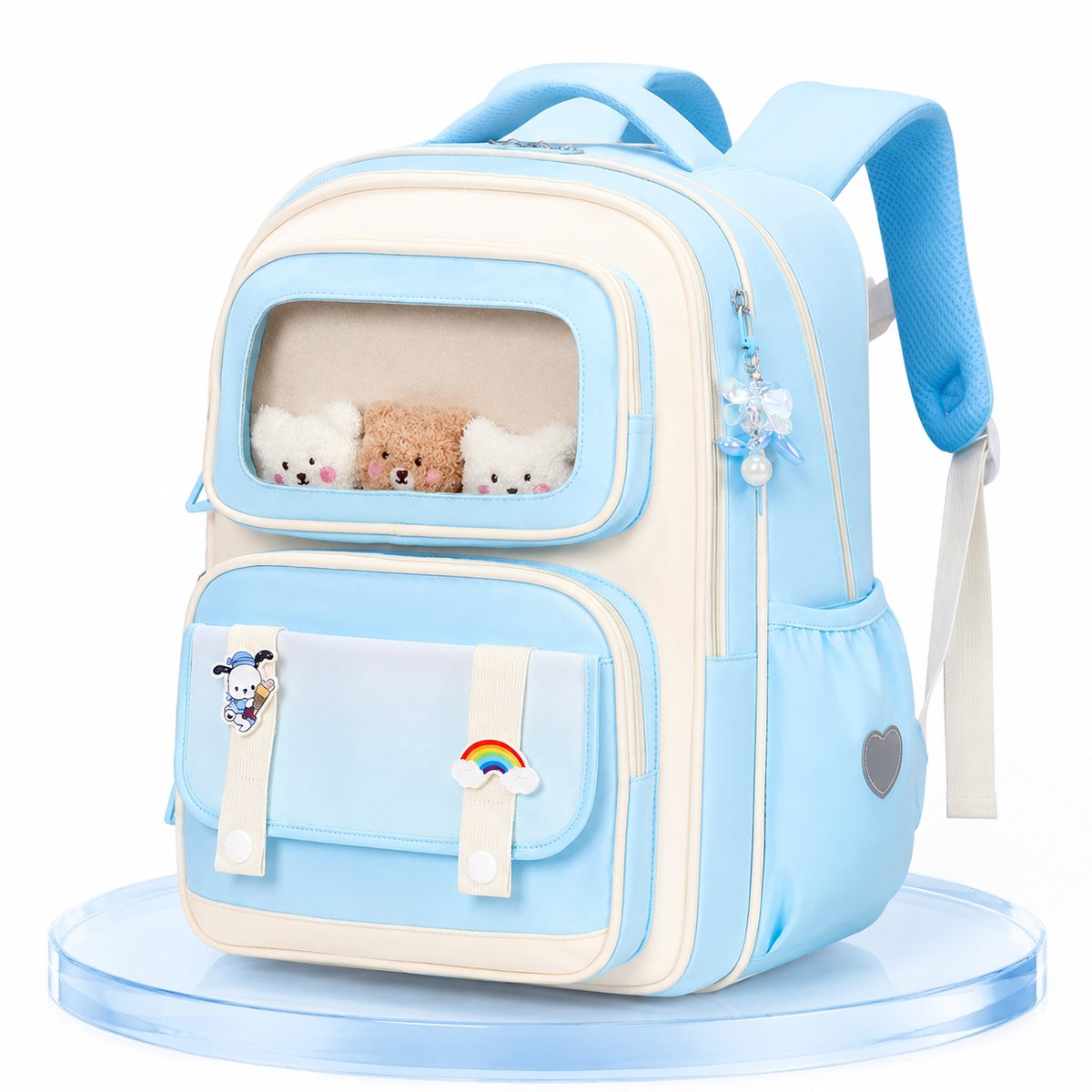 VHV - Schooltas - Rugzak meisje - Schooltas meisje - Kinderrugzak - Kleuterrugzak - Ergonomisch - Lichtgewicht - Voor basisschool en kinderopvang - 20 Liter - 42*30*15cm - Blauw