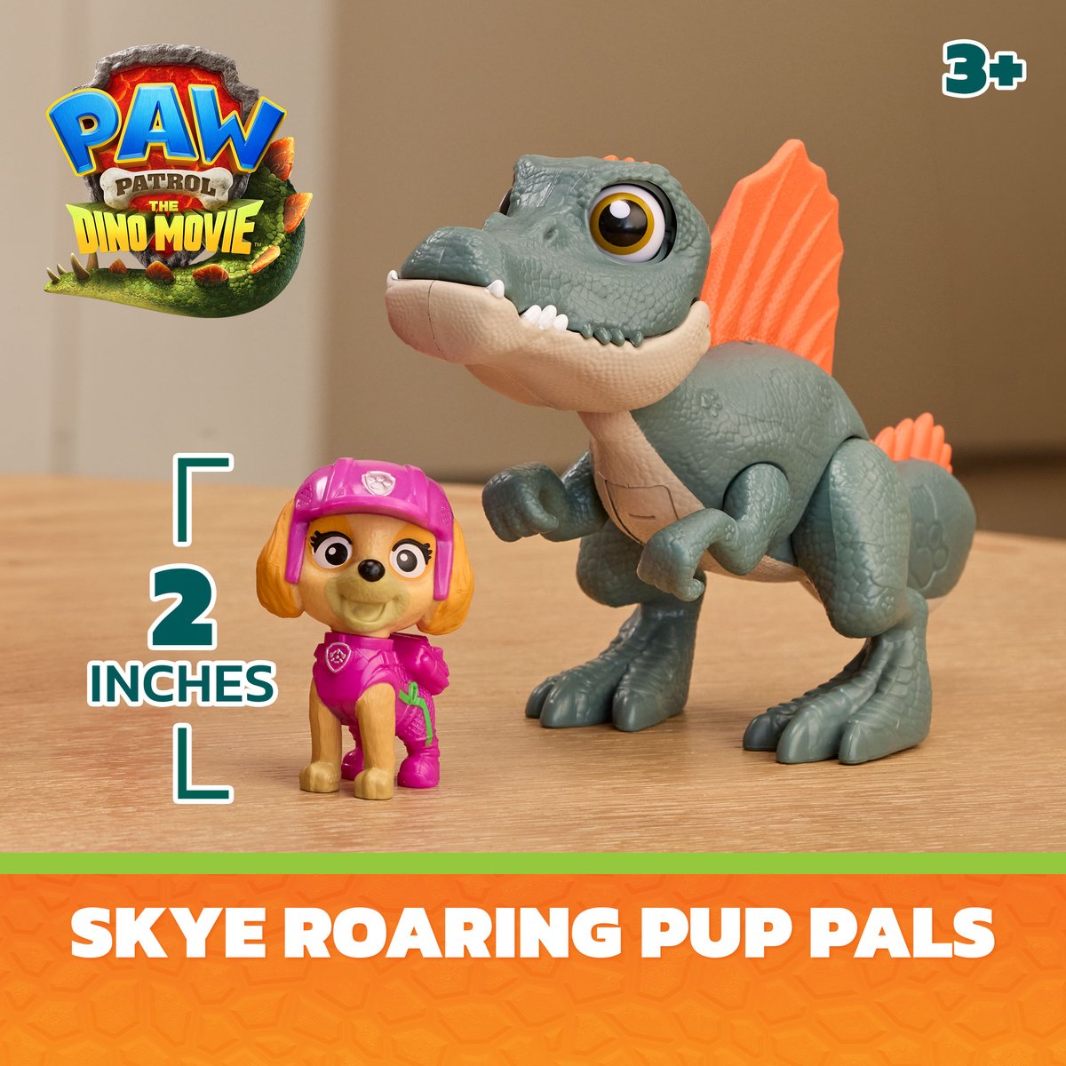 PAW Patrol - De Dino Film - Skye Roaring Pup Pals, bevat beweegbare speelgoeddinosaurus Spinosaurus van 12,7 cm met geactiveerde geluiden en Skye-actiefiguur — cadeau in Spellen & Speelgoed - foto 7