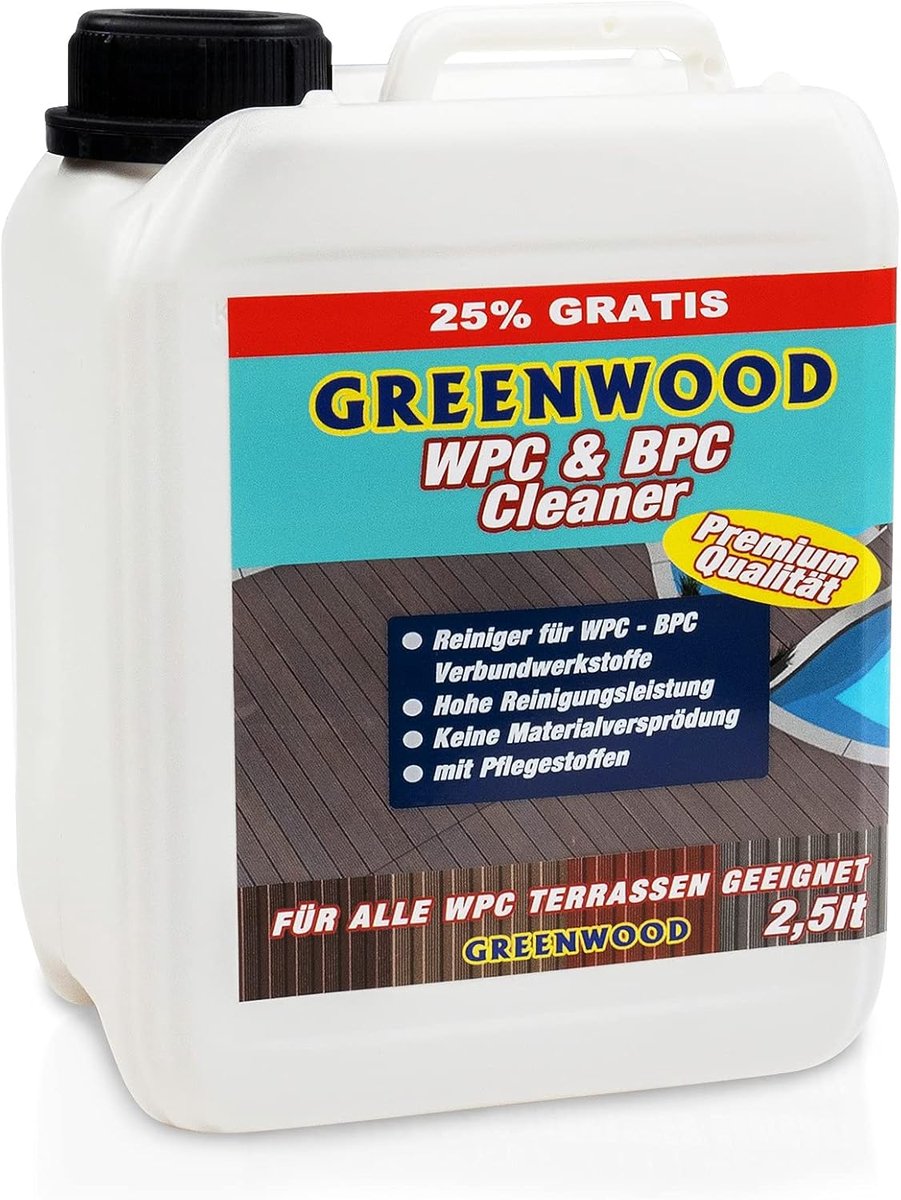 SnelShoppen - WPC & BPC Cleaner, Concentrate 2.5 L, pH Neutraal, Onderhoudsproduct voor Terrassen, Verleng de Levensduur van Tuinmeubelen en Terraspla