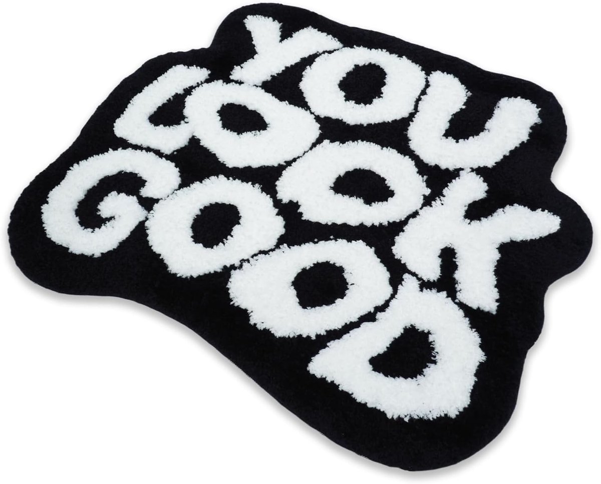 SnelShoppen - Zwarte Badmat, Antislip, Wasbaar, Absorberend, Fluffy, Funky Badkamerkleed, Medium Stapel Badmat voor Douche en Slaapkamer, Zwart