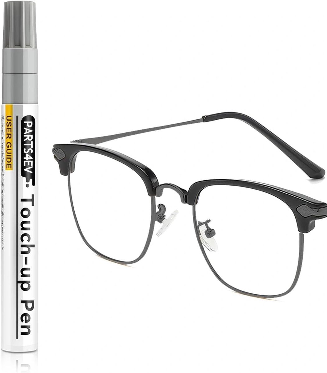 SnelShoppen - Gunmetal Glazen Krassen Verwijder Pen & Kleurverfrisser - Exclusief voor Metaal Monturen - Effectieve Krassen Verwijderaar, Glazen Onder