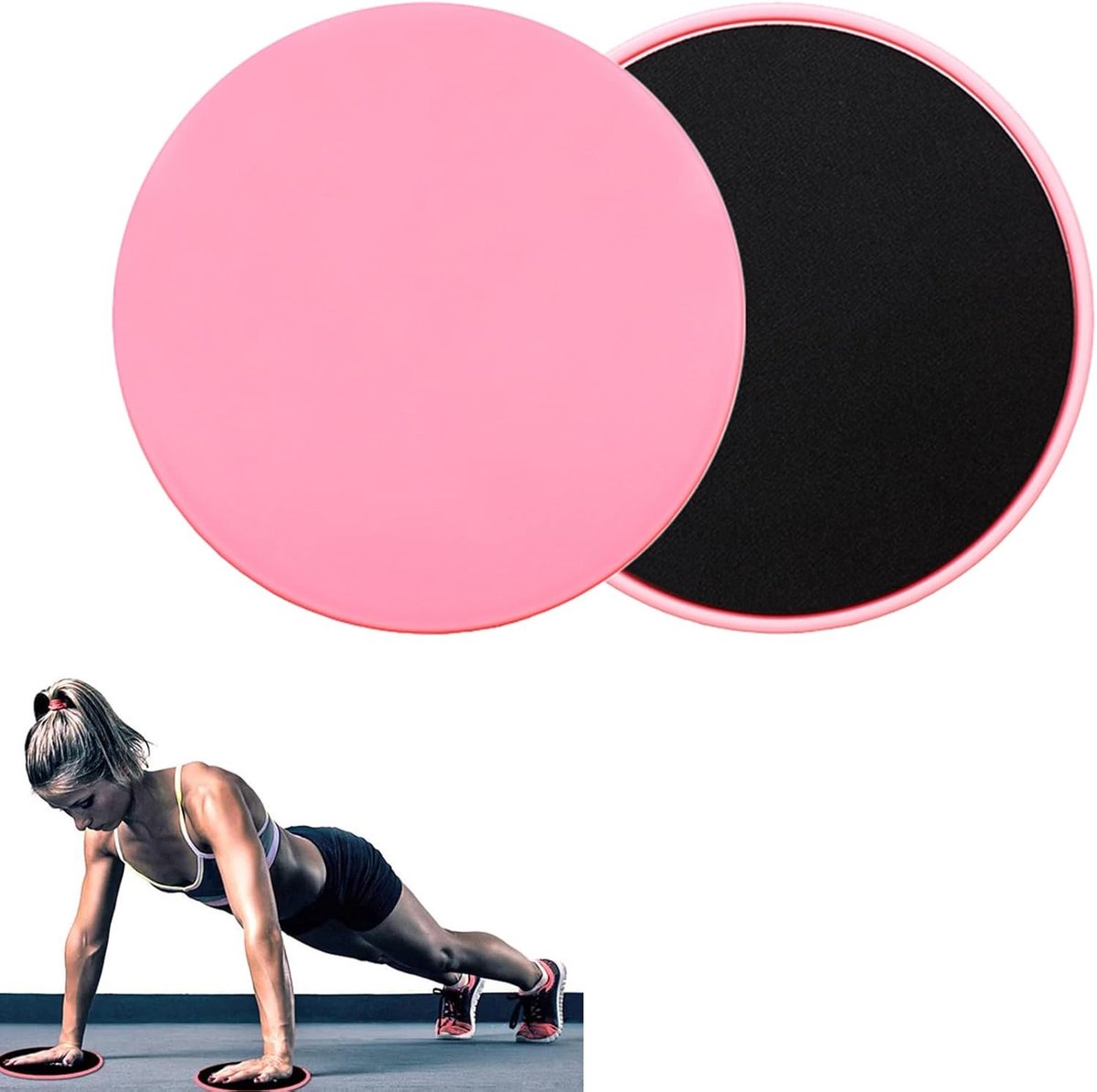 SnelShoppen - Fitness Sliding Discs 2 Stuks Core Trainers Sliders, Multifunctionele Glijdisk, Dubbelzijdige Oefenschijven, ABS en EVA, Ideaal voor Thu