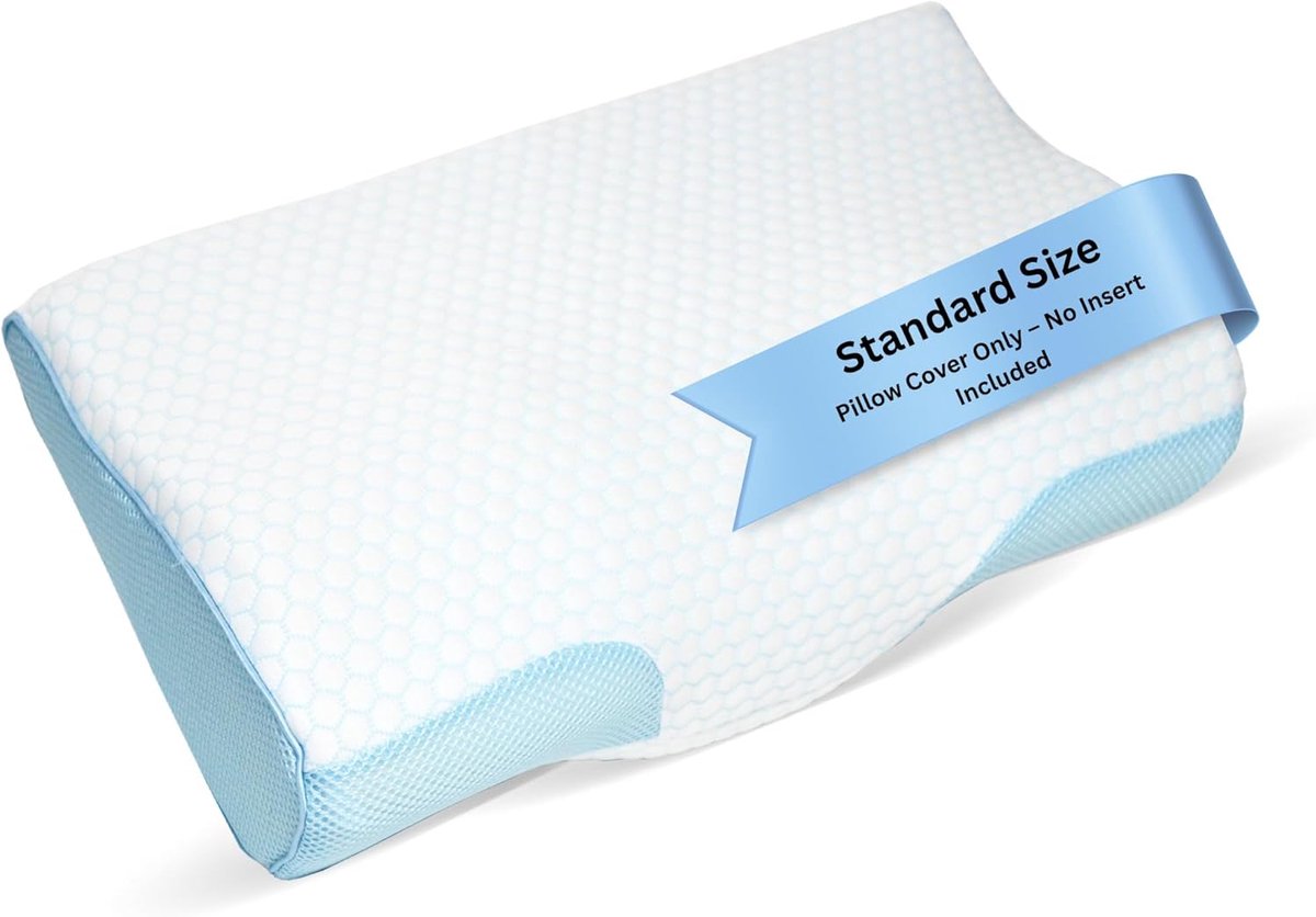 SnelShoppen - Ventilatie Kussenhoes 50 x 30 x 10 cm - Ademend Witte Hoes voor Kussen - Koelend Effect voor een Verfrissende Nachtrust