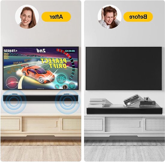 Soundbar Ophanging - Muurbeugel Speaker - TV Geluid Verbeteren - Krasbestendig EVA - Tot 15kg - Zwart — afbeelding 5
