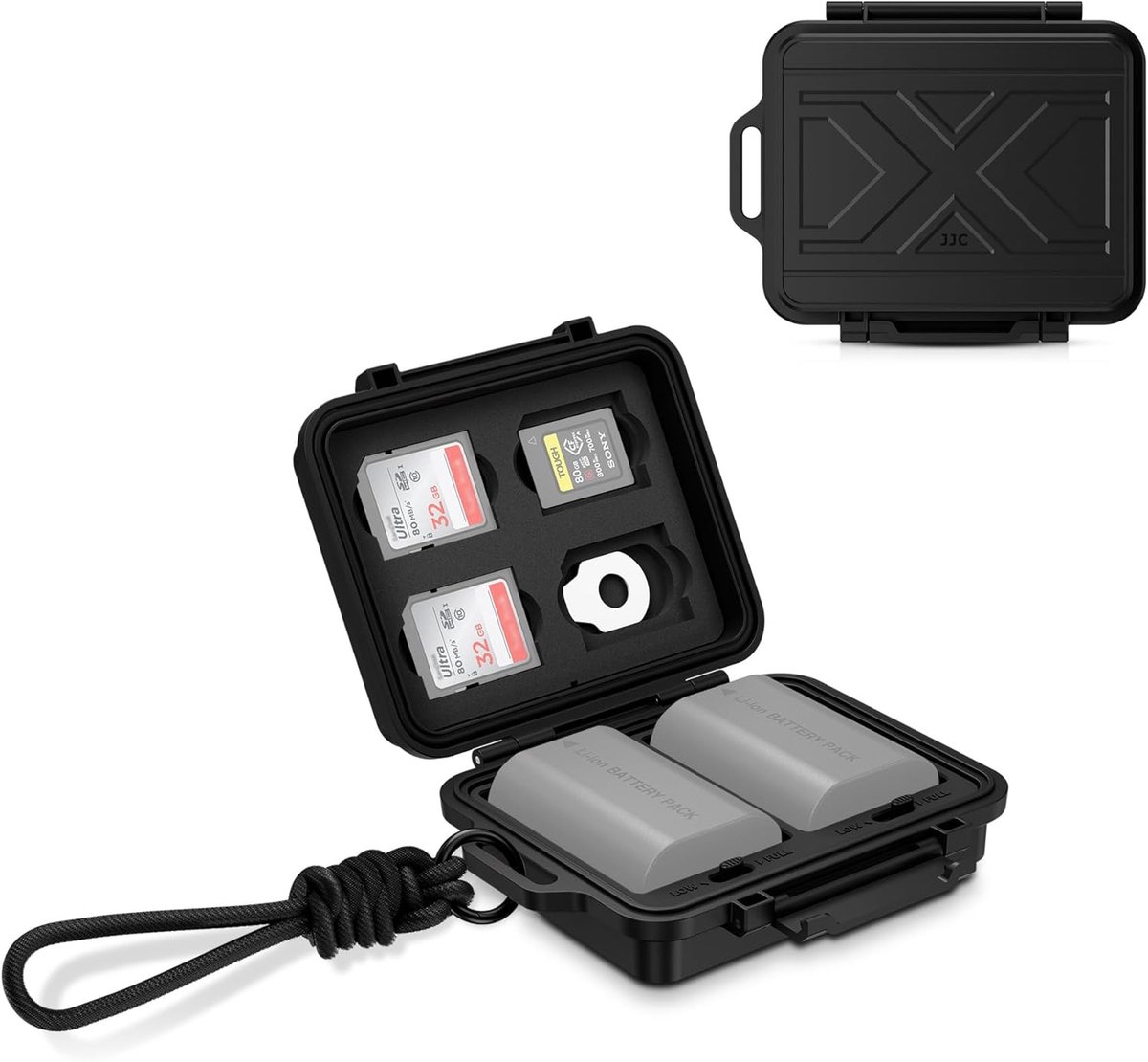 Thijox - Draagbare Opbergtas voor Camera-Batterij en Geheugenkaarten | Voor 4 SD-kaarten, 3 CFexpress Type-A-kaarten, 2 NP-FZ100 NP-W235 Batterijen |