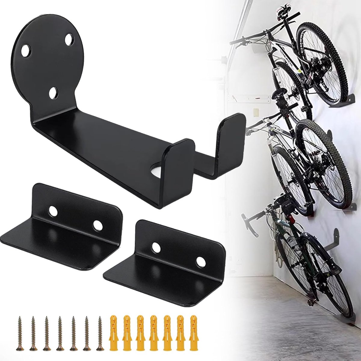 SnelShoppen - Bicycle Suspension Wall Mount - Stevige Fietshouder Wandbeugel met 120kg Draagcapaciteit - Ideaal voor Fietsen, MTB, Racefietsen - Inclu