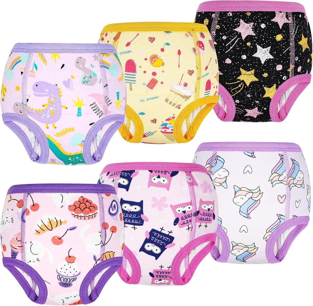 SnelShoppen - FLYISH DIRECT Baby Potje Trainingsbroek 6 Stuks - Wasbaar en Absorberend Katoen Kinder Trainingsondergoed - Zacht voor Gevoelige Huid