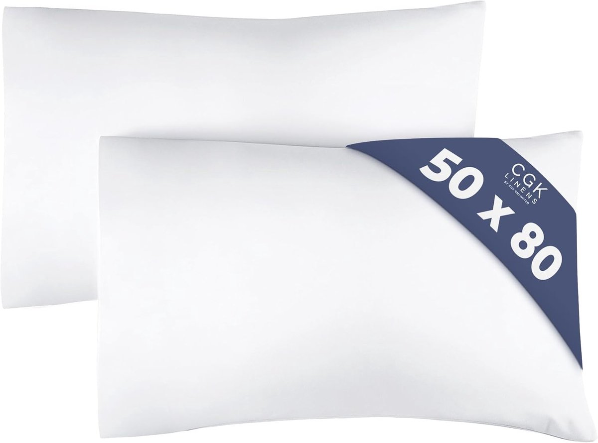 SnelShoppen - Pillowcase 50x80 Wit - Set van 2 - Luxe Kussenslopen van Hoogwaardige Microvezel - Zachte en Comfortabele Kussenhoezen - Machinewasbaar