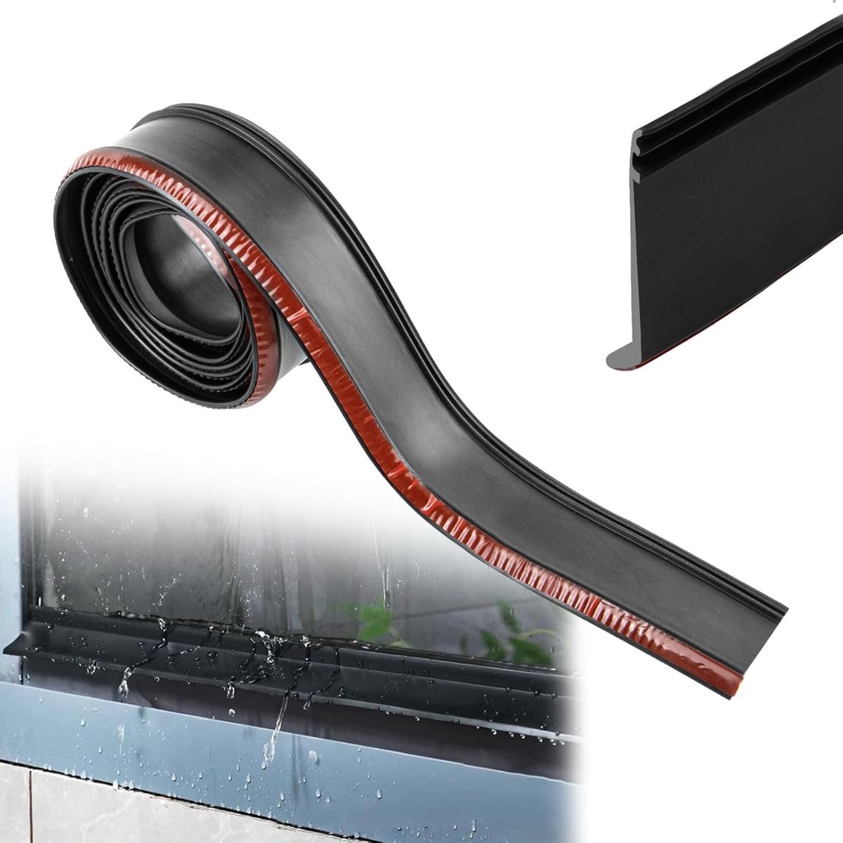 Draai- en tochtstrip voor deuren en ramen, zelfklevend rubber, 5 cm x 2 m, bescherming tegen tocht en regen