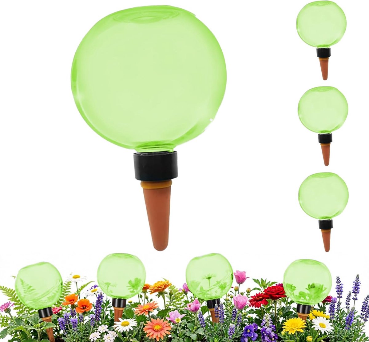 SnelShoppen - Bewateringsballen voor Planten Set van 4, Automatische Irrigatie van Kamerplanten, Balkon en Tuin, Zelfbewaterend met 500 ml Inhoud - Gr
