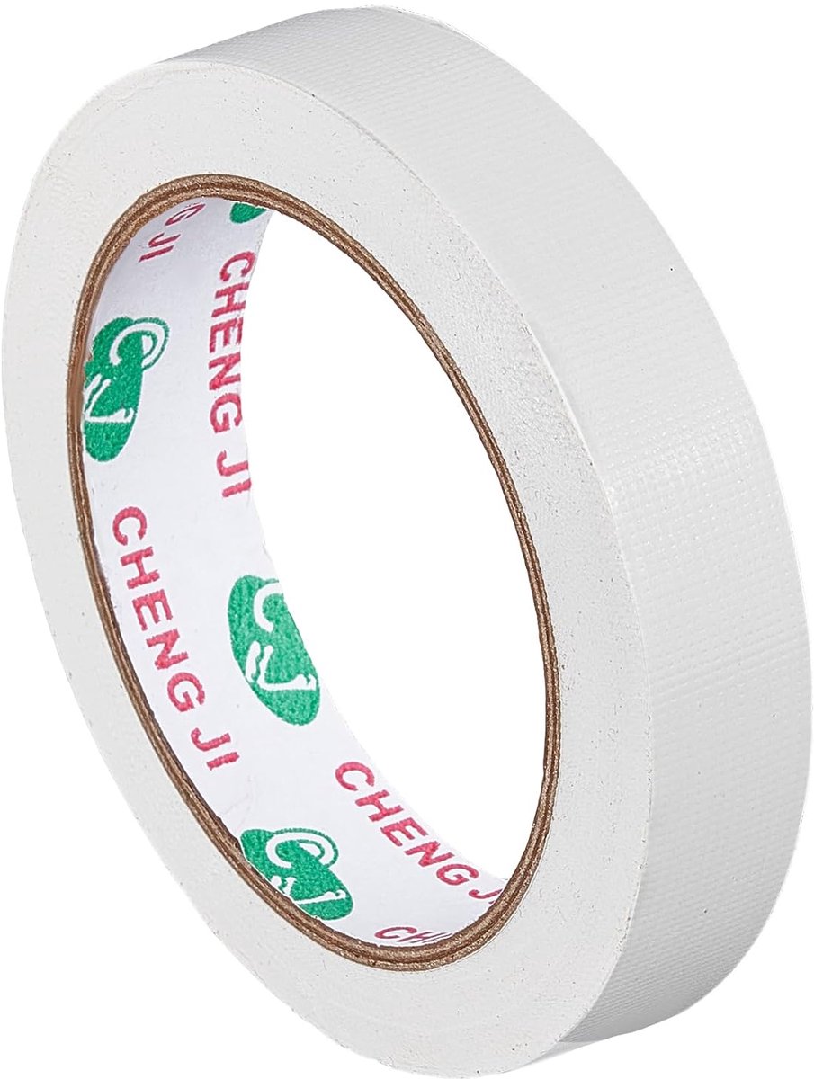 SnelShoppen - Boekbind Tape 3/4 Inch x 20m - Zelfklevende Witte Fabric Tape voor Boekenherstel - Duct Tape voor Boekbinders, Sofa, Kabels, Webbing