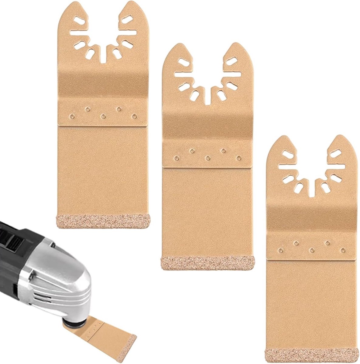 35 mm Carbide zaagbladen, 3 stuks universele multitool zaagbladen, veelzijdige gereedschappen voor oscilleren en snijden, geschikt voor standaard multitools