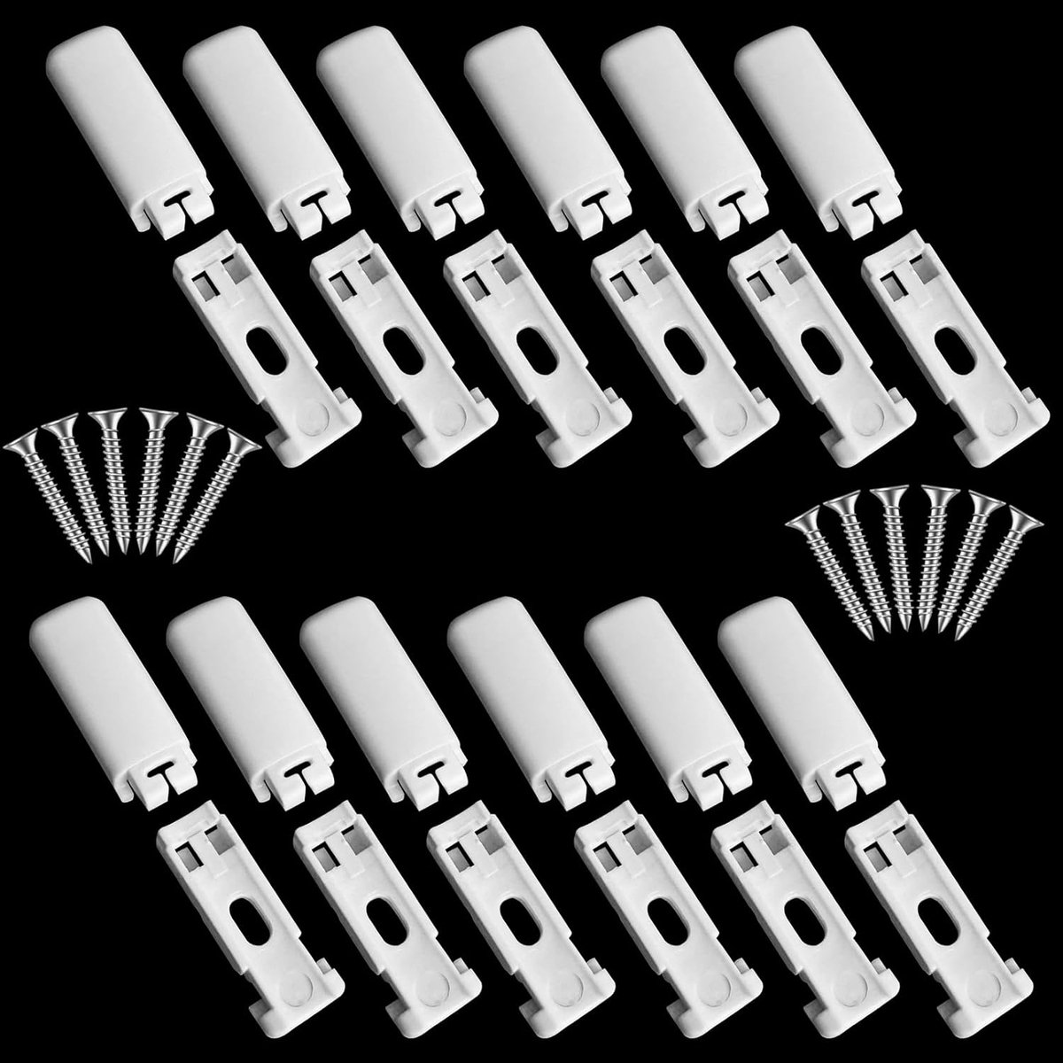 SnelShoppen - 12Kit 24 Plissee Vervangonderdelen Klem Trägers, Spanners voor Gestrekte Plissé Gordijnen, voor Lijmdragers en Stick & Fix Voorkant Lijm