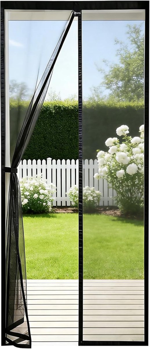 SnelShoppen - Mosquito Net Balkondeur 85 x 225 cm - Magnetisch Insectenscherm voor Deur - Zwarte Deurgordijn - Ideaal voor Zomer en Buitenleven