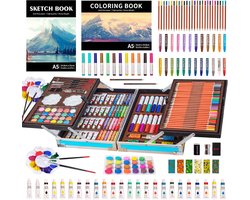 Thijox - KINSPORY 139 stuks Kunstset voor Kinderen, Tekening- en Schilderijset, Deluxe Kunstbenodigdheden voor Jongens en Meisjes van 4-12 Jaar, Creat
