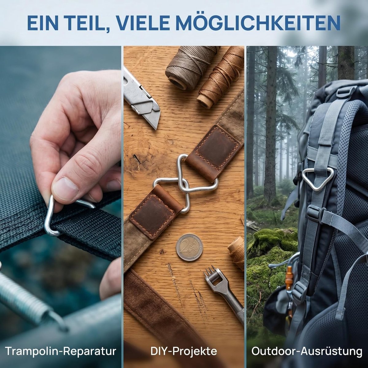 SnelShoppen - 35 Stuks Metalen Driehoekige Trampoline Ringen Vervangende Onderdelen - Duurzame Trampoline Veiligheidsgespen voor Binnen en Buiten - St