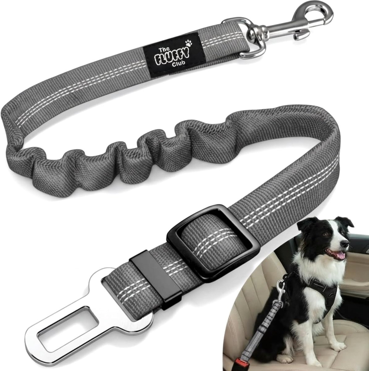 SnelShoppen - Verstelbare Elastische Hondenautogordel - Schokdempende Veiligheidsgordel voor Honden tot 20 kg - Universeel Compatibel - Ideaal voor Au