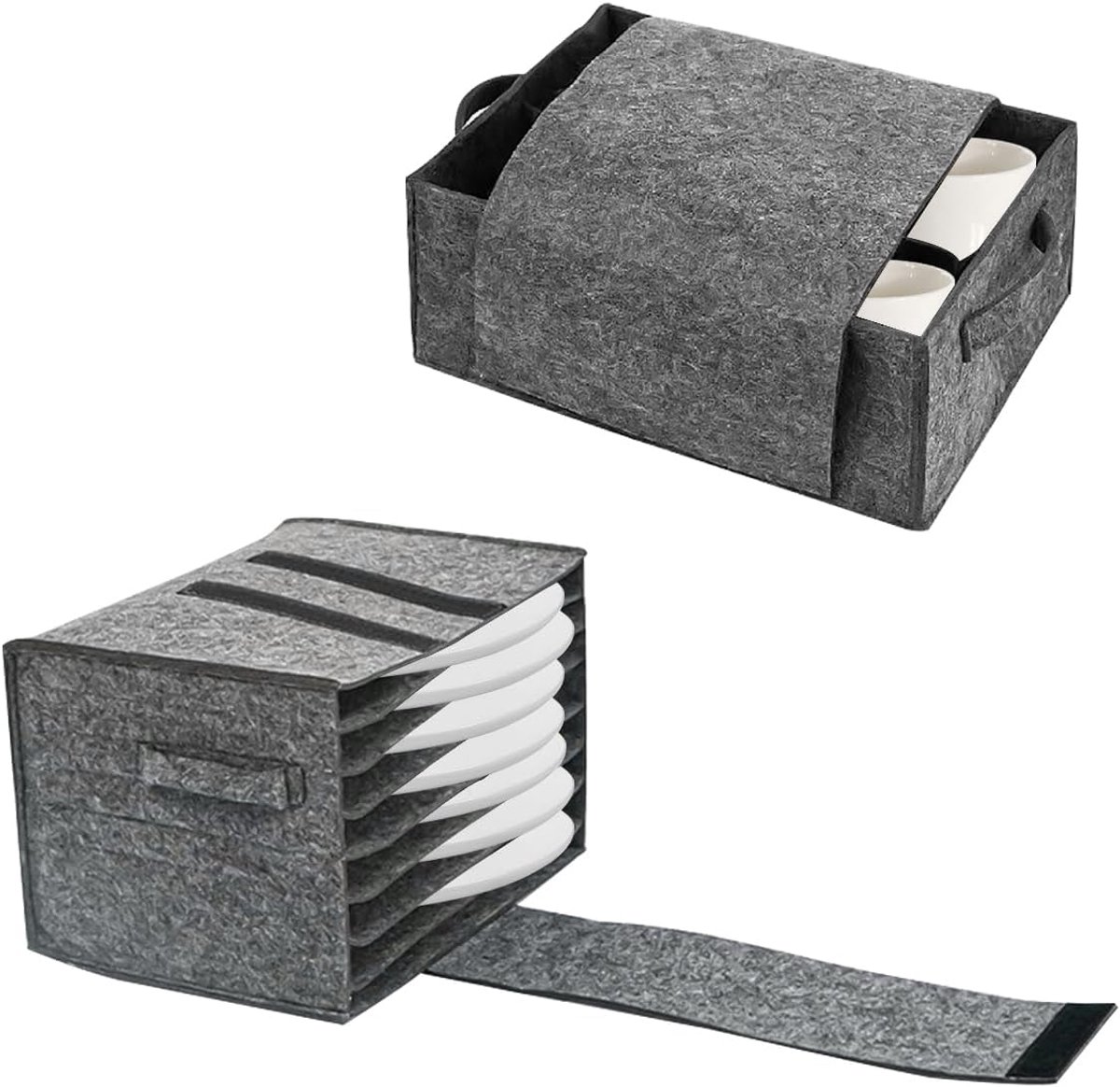 SnelShoppen - 2 Stuks Plate Cup Opbergdoos, Caravan Houder, Camping Opbergtas, Bordenopslag, Bescherming Voor Camper Keuken Servies, 210D Oxford Mater