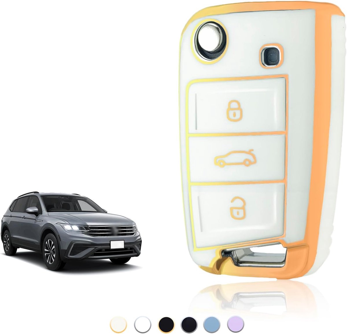 Key Cover TPU, Car Key Cover Suitable for VW Volkswagen Golf 7 Mk7 Polo Jetta Tiguan Seat Leon Fabia Ibiza Skoda Fabia - ShopVlot