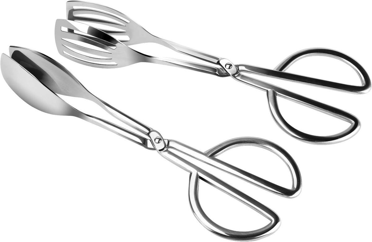 Pinzas de Comida Sukudon Paquete de 2 de Acero Inoxidable Barbacoa Cocina Pinzas de Cocina Utensilio para Servir - ShopVlot