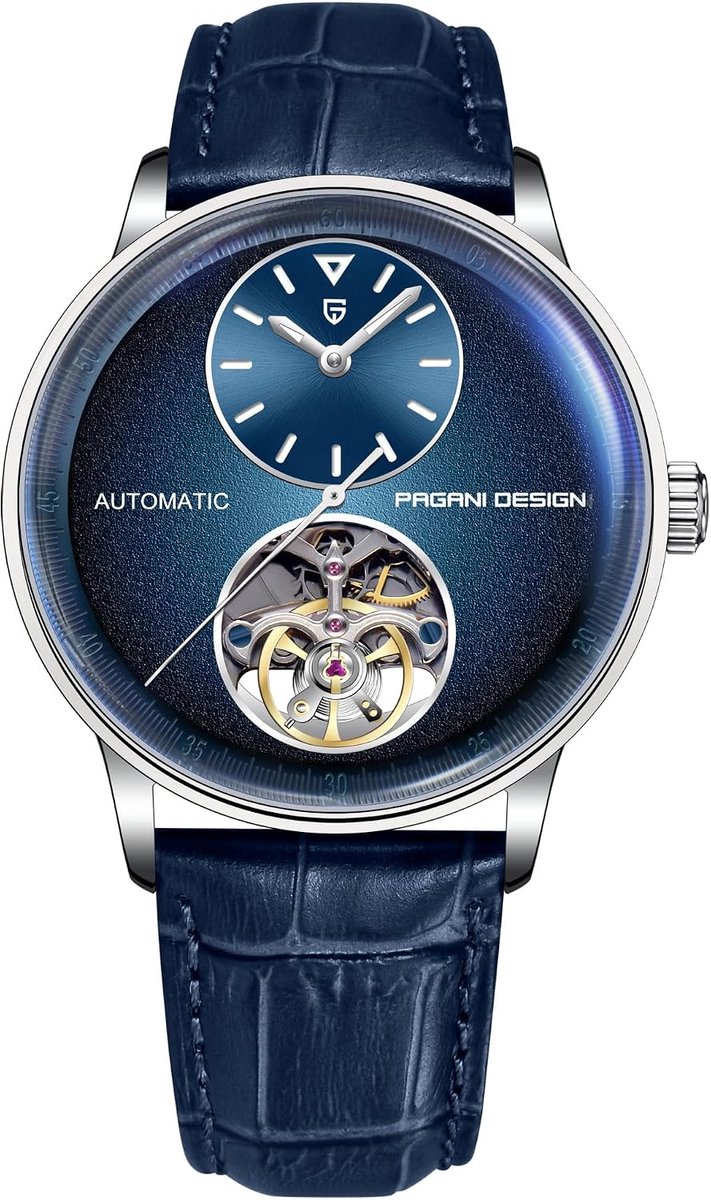 Pagani Design PD1796 Men's Automatic Watch Leather Strap Waterproof Sapphire Crystal Fashion Skeleton Tourbillon - ShopVlot