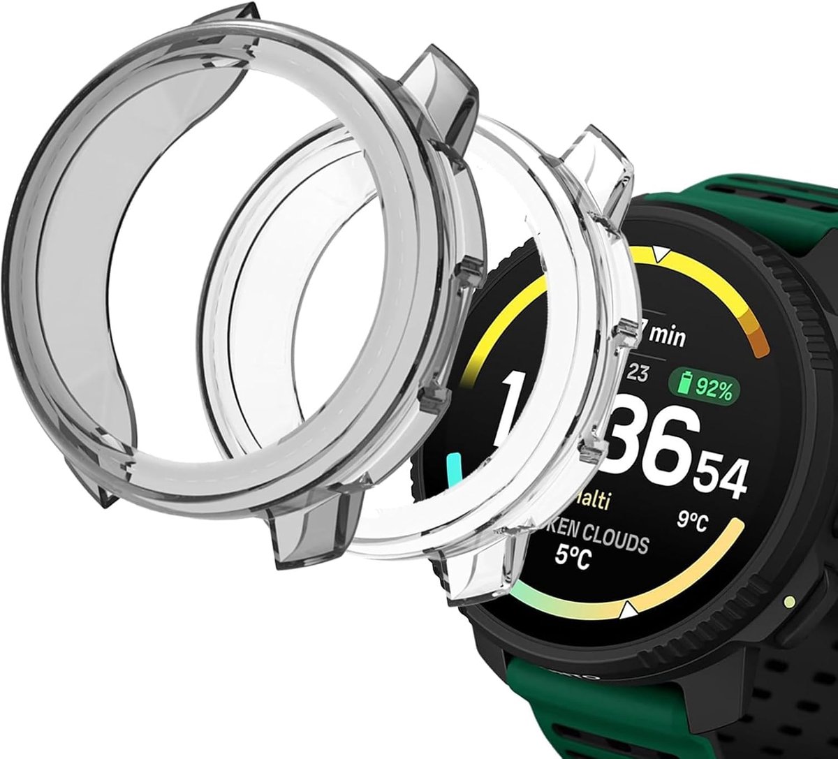 (2 stuks) hoes voor SUUNTO Vertical 2, yystao TPU halve beschermhoes compatibel met SUUNTO Vertical 2, schokdempend - ShopVlot