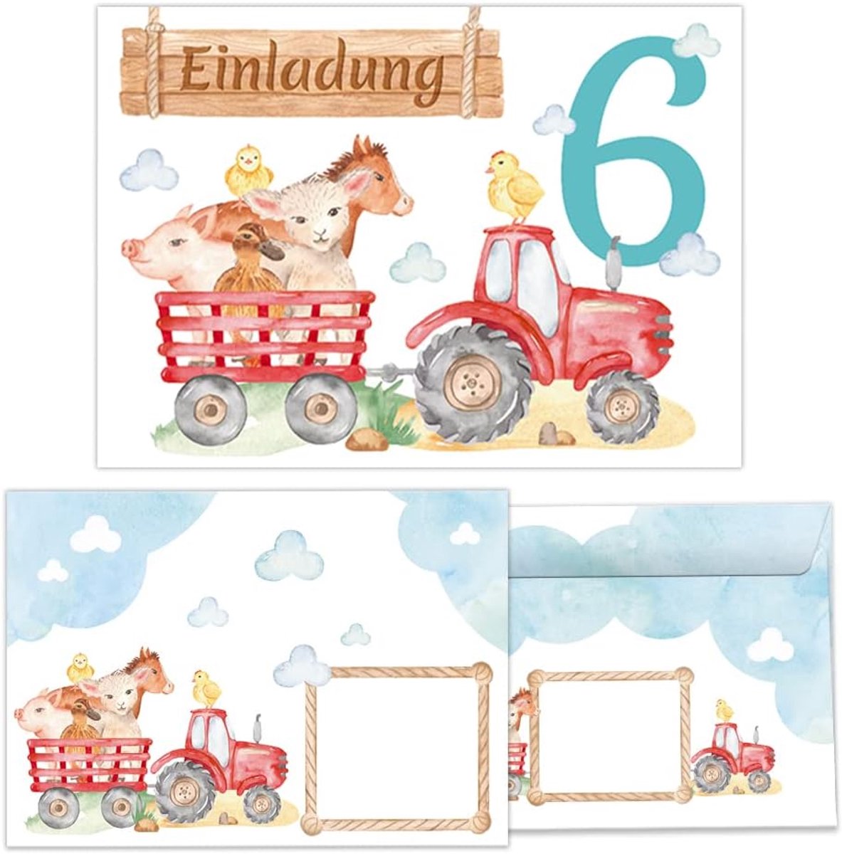 Uitnodigingskaarten 6e verjaardag - 12 kaarten + 12 enveloppen - Voor jongens en meisjes - Perfect voor feestjes - ShopVlot