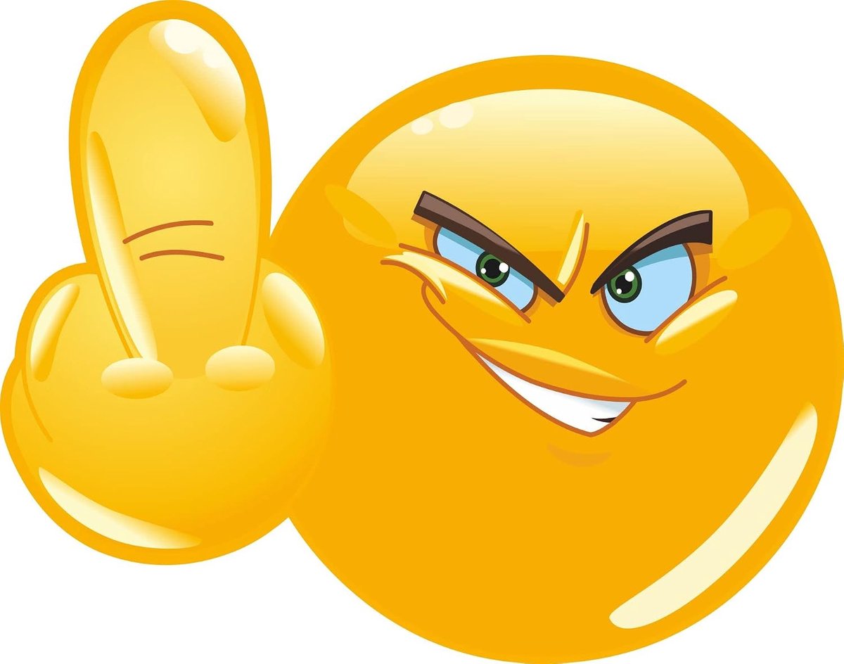 Sticker Middle Finger Ø 9cm - Emoji sticker - Zelfklevend - Voor auto, motor of laptop - ShopVlot