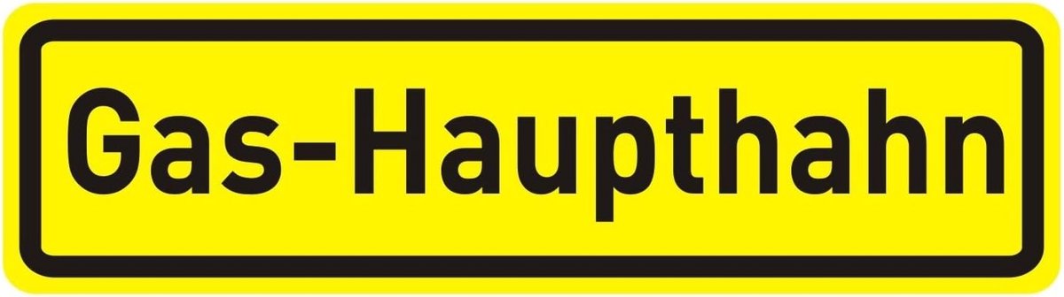stickers gas main tap 20x6 cm - uv-bestendig - hoogwaardige digitale print - ideaal voor ramen en deuren - ShopVlot