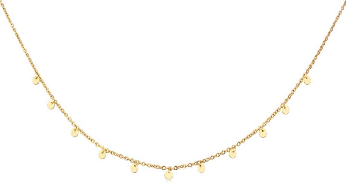 Filigree ketting met ronde schijven - roestvrij staal - verstelbaar - elegant voor dagelijks gebruik - ShopVlot