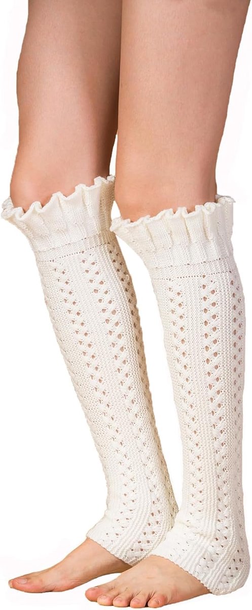 Dameskniekousen zonder voeten - warme winterkousen - zachte lichte elastische beenwarmers - perfect voor onderlaarzen - ShopVlot