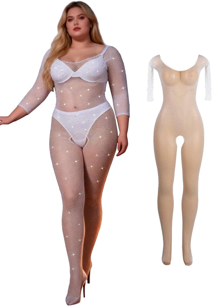 Bodystocking dames - visnet - kant - sexy uitstraling - ShopVlot