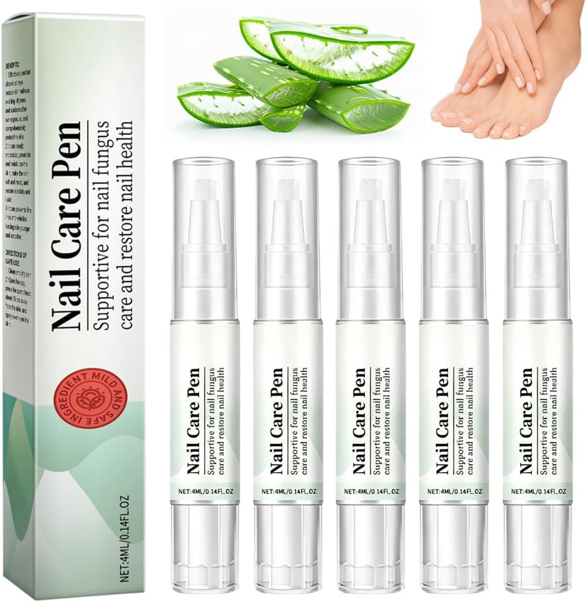 Nagelpaddenstoelstift 5 stuks - met theeboomolie en aloë vera - voor vingernagels en teennagels - ShopVlot