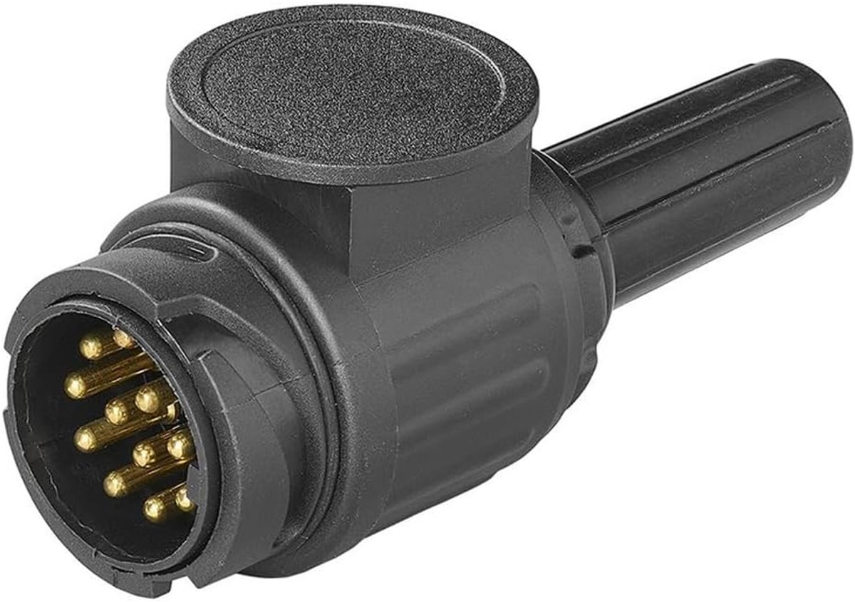 Plug 13-pole PVC Type Jaeger with 1-hole tube – Robust trailer plug for 12V vehicles - ShopVlot