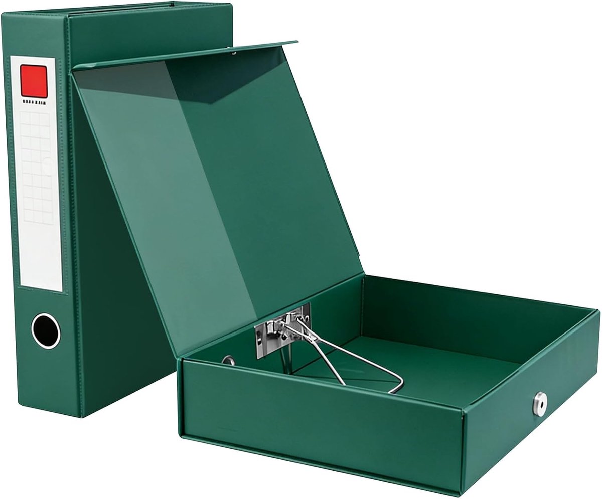 Box File, A4-dosbestanden met documentenclip, 68 mm rug, bestandsopslag organizer met magnetische sluiting voor - ShopVlot