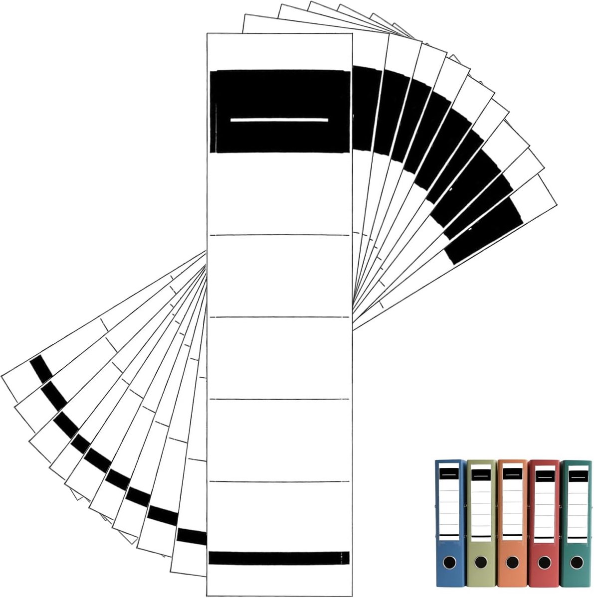 Pack of 50 Binder Back, Adhesive Set, File Labels, Self-Adhesive, File Back, Stickers, Spine Labels, Spine Labels - ShopVlot