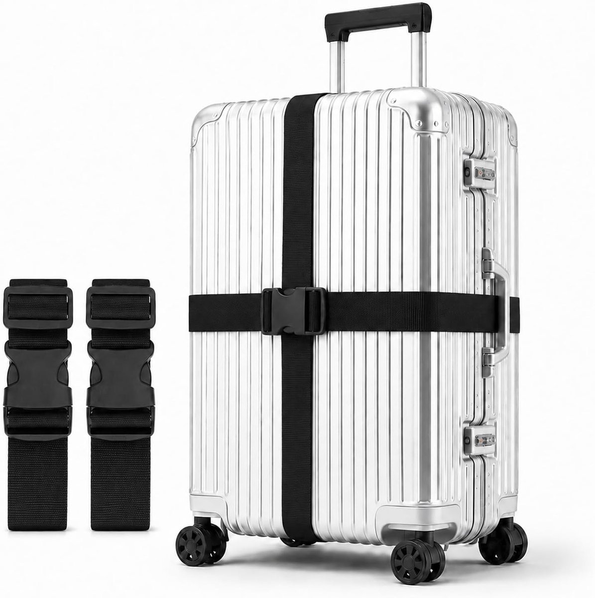 2 stuks kofferriem voor koffer (zwart) - ShopVlot