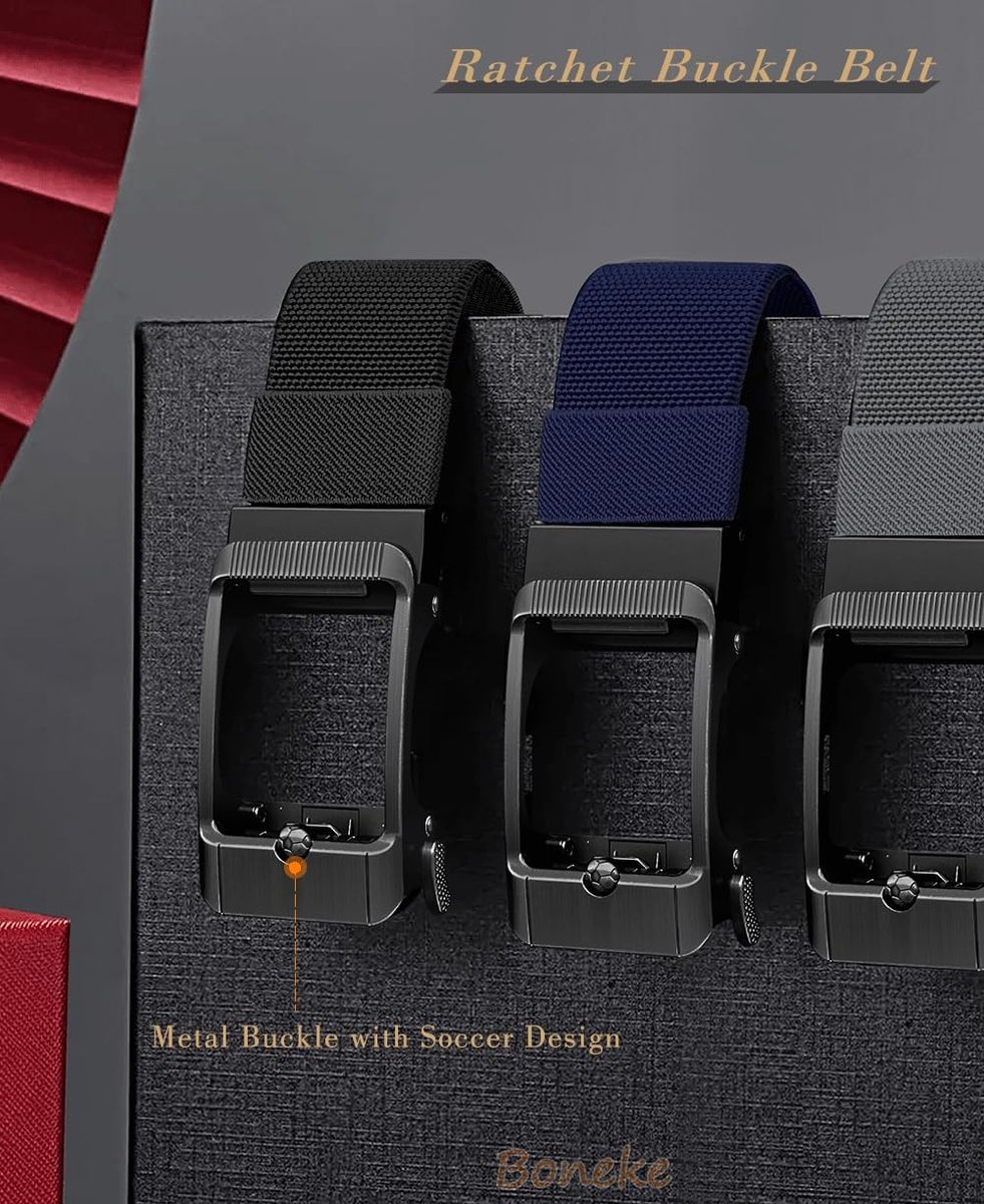Boneke elastic belts for men, trouser belt with Ratchet buckle - ShopVlot