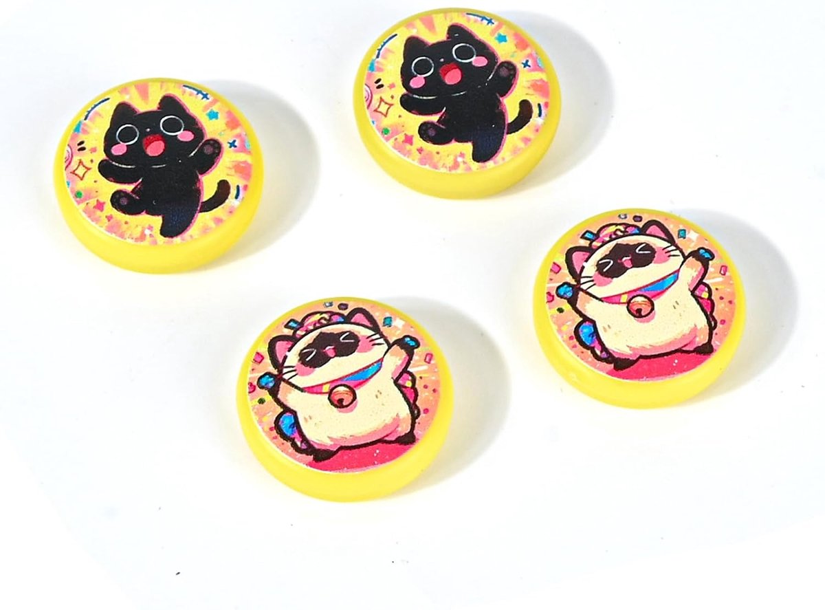 DLseego Thumb Grip Cap for Switch/OLED/Lite, 4 Pieces Cute Cat Silicone Button Cover, Non-Slip Cartoon Analog Joystick - ShopVlot