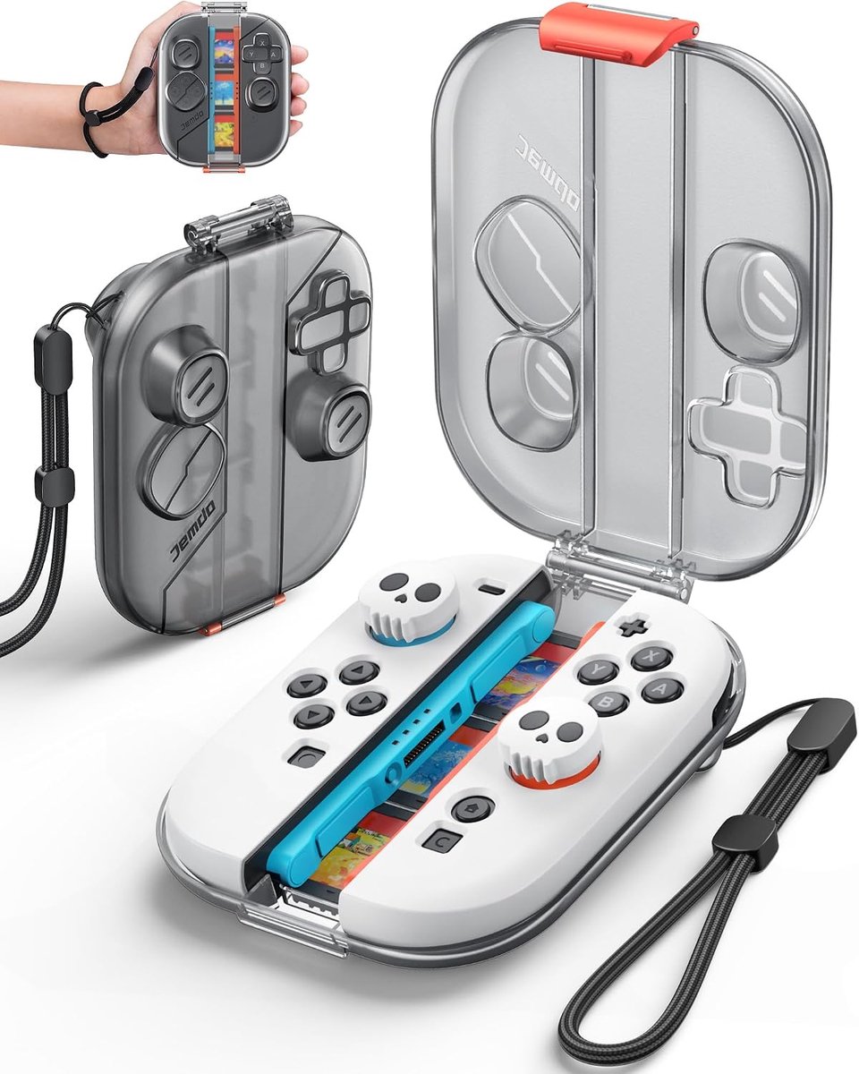 JEMDO Joycon Hartschalen-Etui für Switch 2 – Kompakte Aufbewahrungsbox mit Griff und 3 Spielkartenfächern, passt mit - ShopVlot