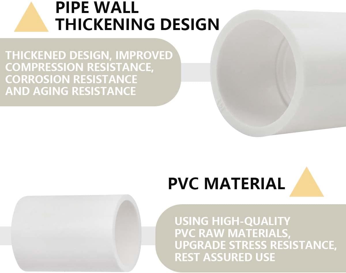 Bwintech 10pcs 20MM(1/2") Straight Slip Connector PVC-U Fitting Coupling Switch Garden Water Pipe Connection - ShopVlot