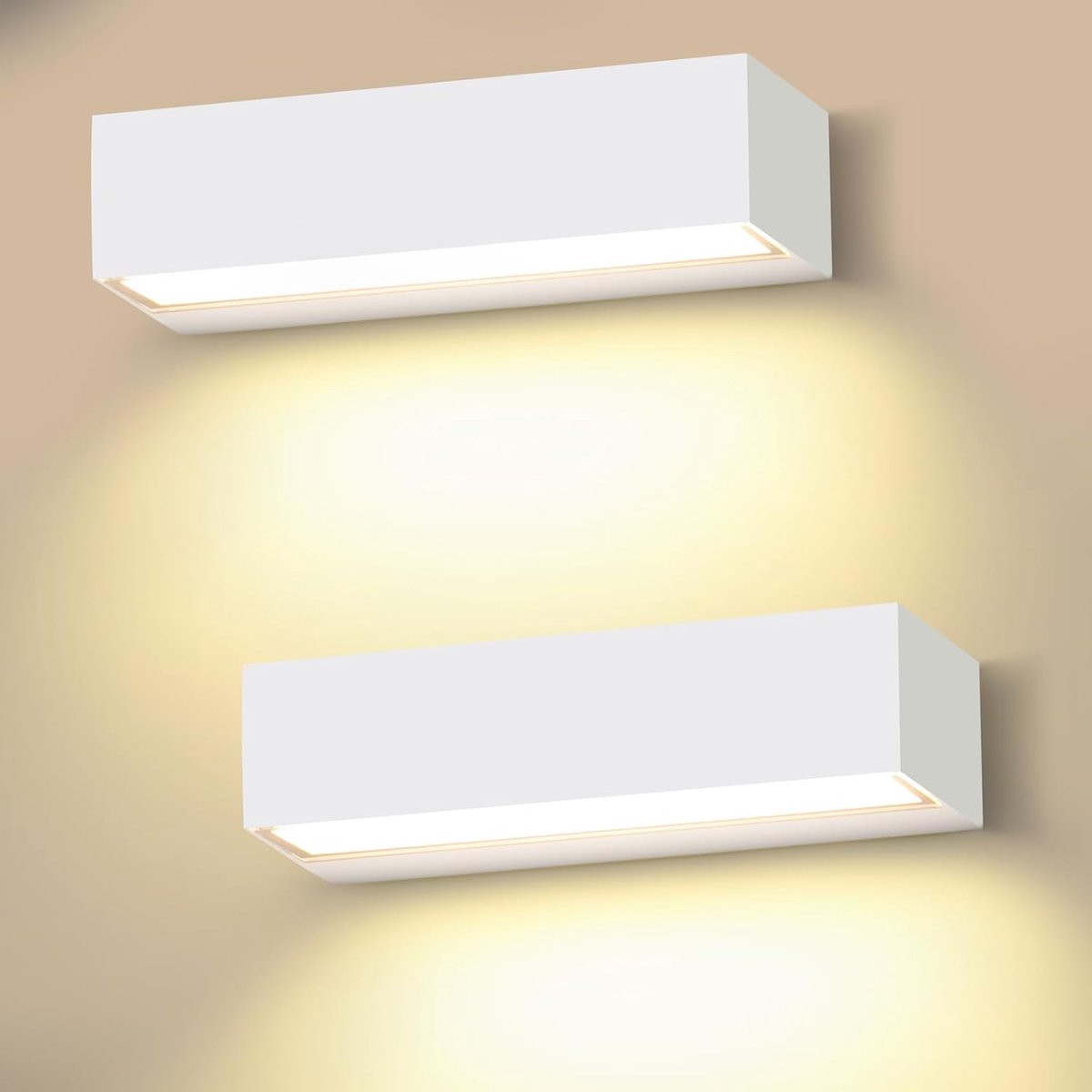 18 W Wall Light Indoor/Outdoor 30 cm White Wall Lights 3000 K Warm White 2 Pieces Outdoor Lamp IP65 Waterproof - ShopVlot