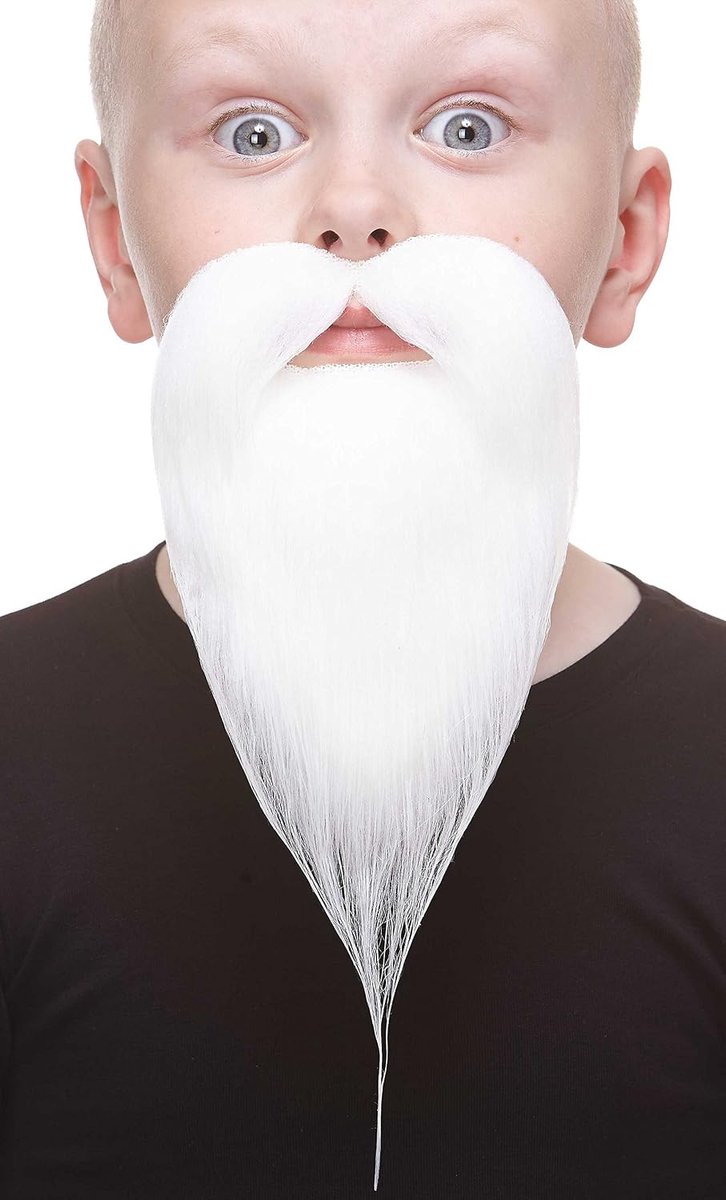 Mustaches Self-adhesive, novelty, light philosopher false beard, white color - ShopVlot