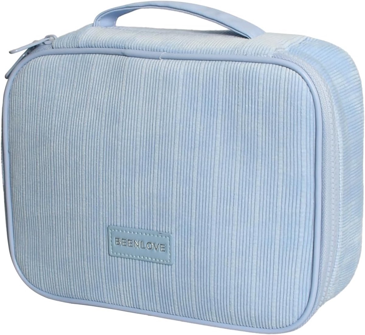 Reistoilettas grote capaciteit 24 x 19 x 7 cm - blauw - uniseks cosmetische organizer - perfect voor op reis - ShopVlot