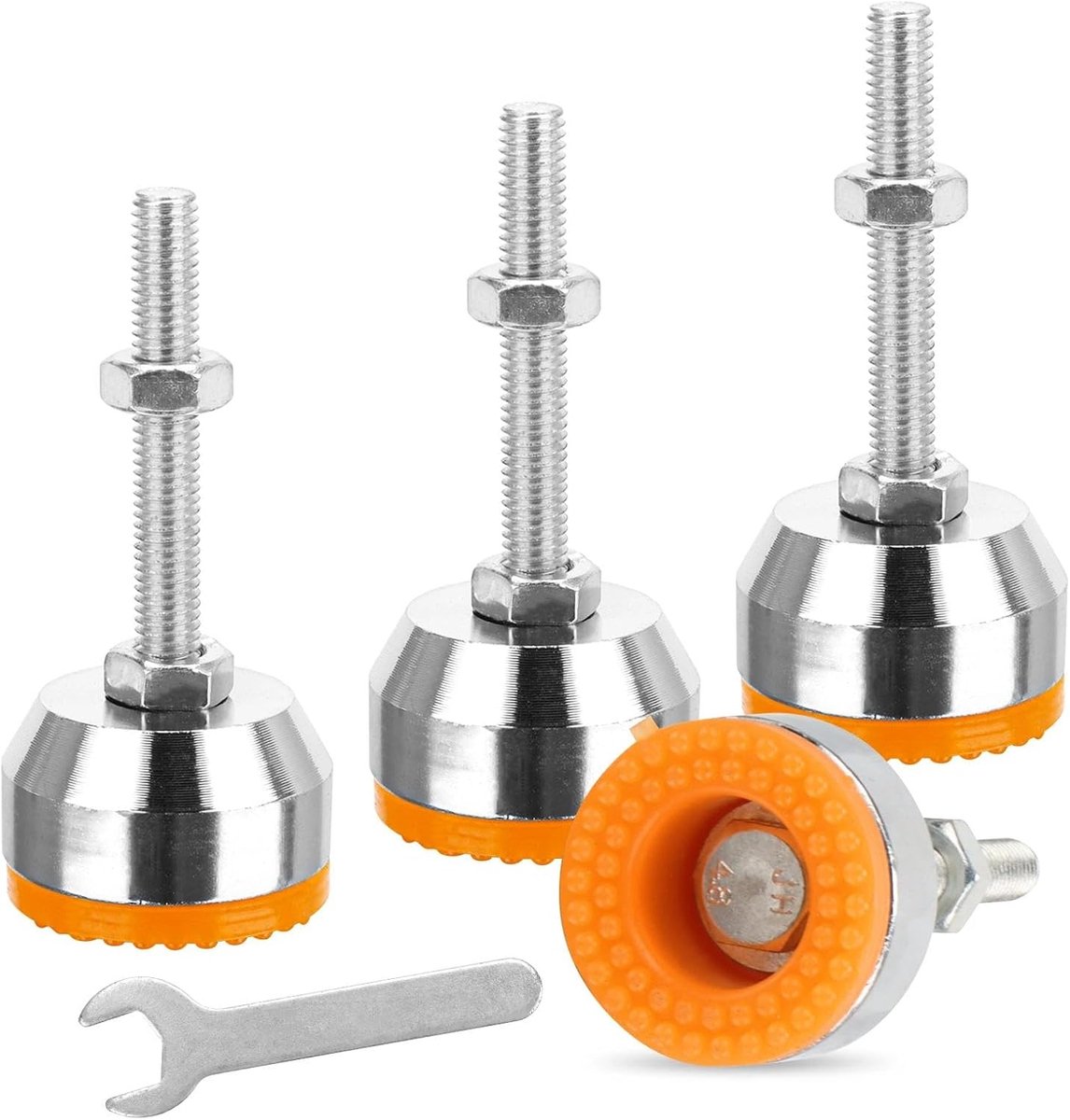 Leveling voeten set van 4 - M8 draad 50 mm - Stalen constructie - Bescherming voor vloeren - ShopVlot