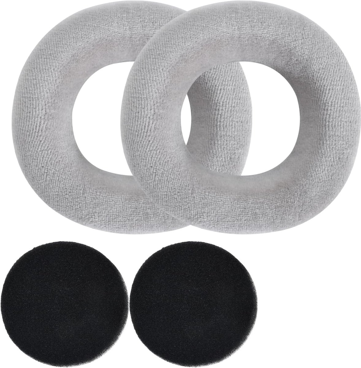 Oorkussens set velours - zilvergrijs - vervangend - comfortabel voor Beyerdynamic - ShopVlot