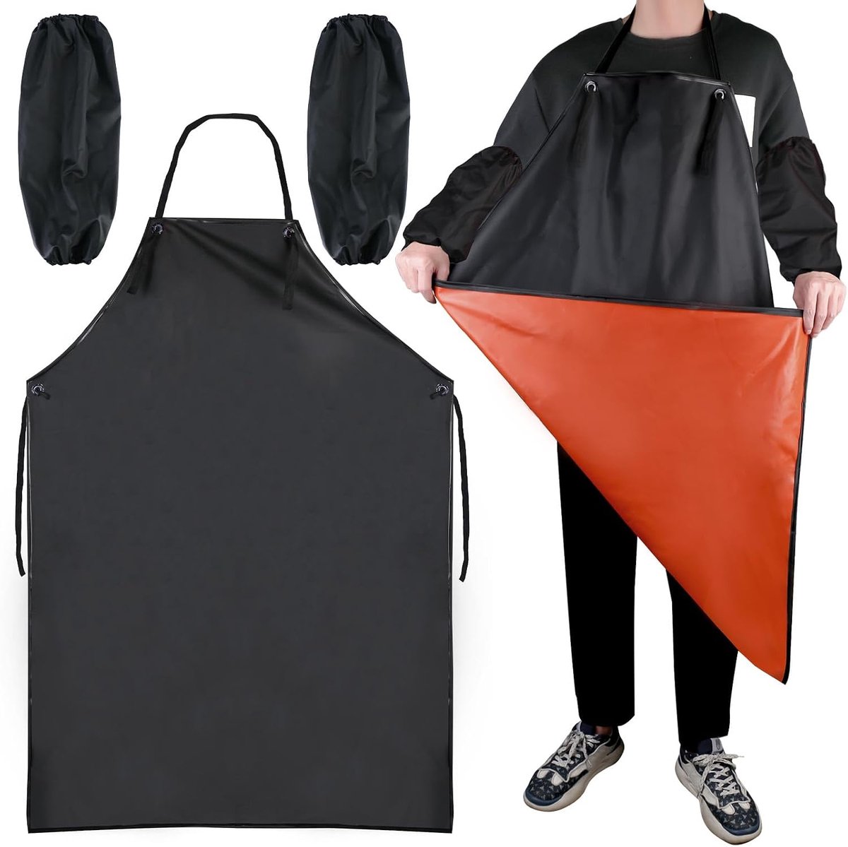 Schort voor mannen - waterdicht schort - faux leren schort - ideaal voor chef en slager - ShopVlot